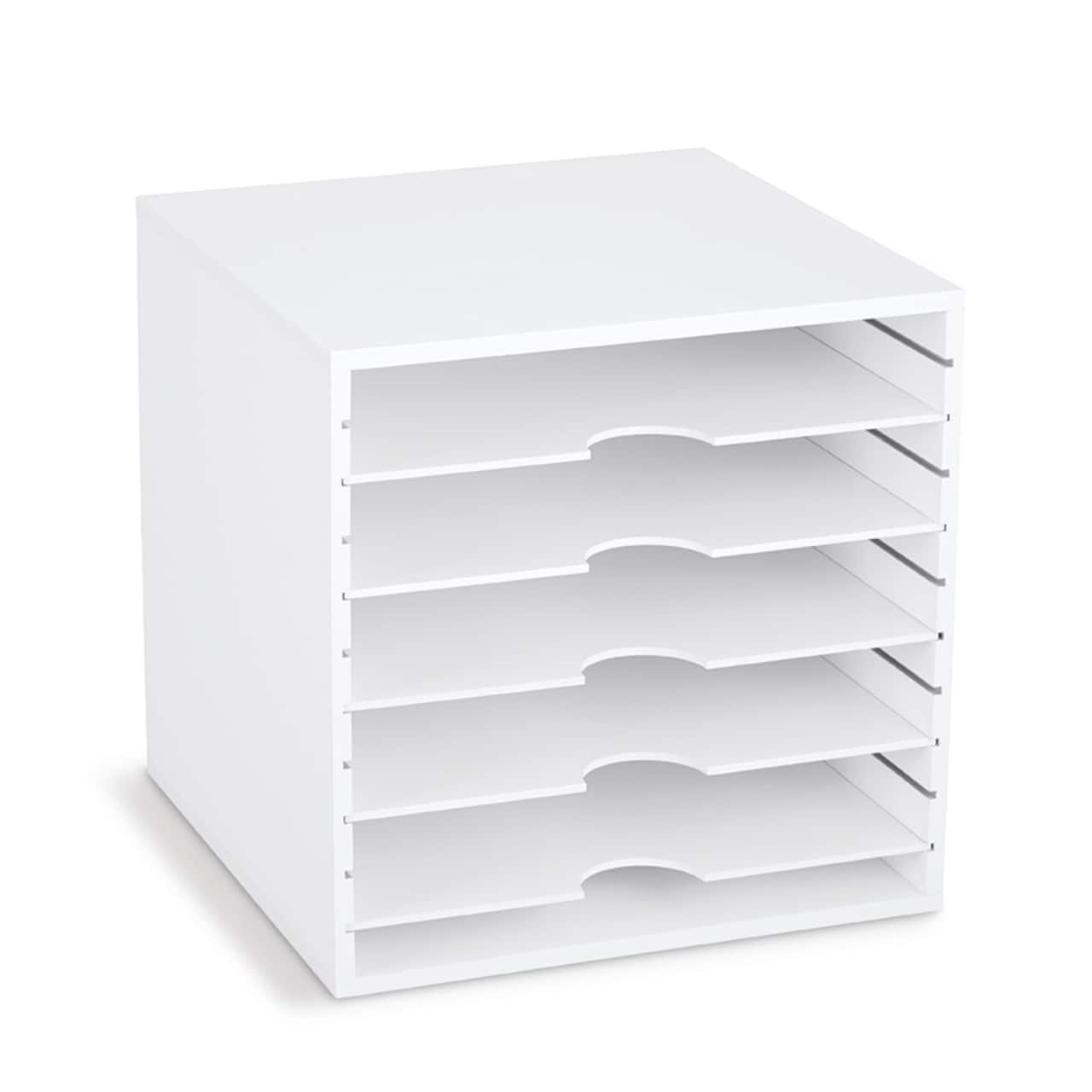Cube modulaire blanc à 5 séparateurs de 40,6 cm d’Ordonnez simplement
